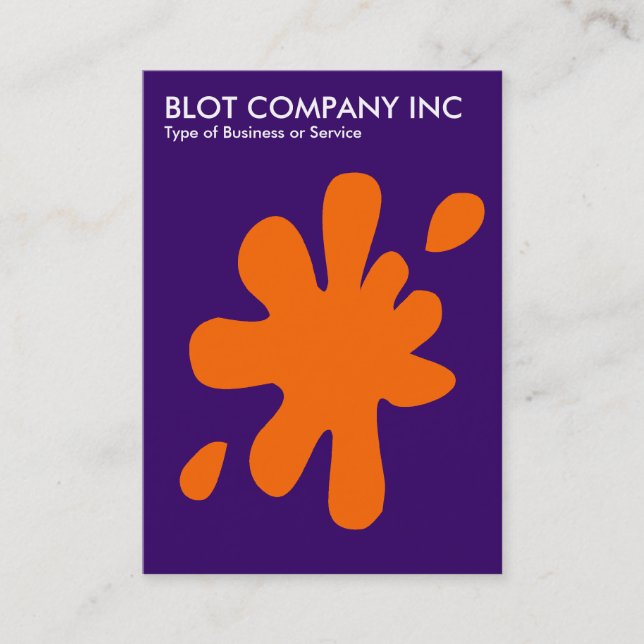 Carte De Visite Big Blot - Orange sur Deep Purple 330066 (Devant)