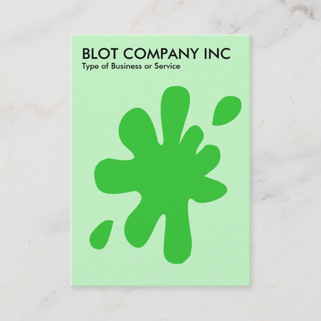 Carte De Visite Big Blot - Vert printemps sur vert pâle CCFFCC (Devant)