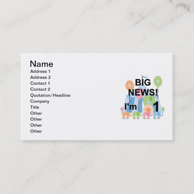 Carte De Visite Big News Circus 1er Anniversaire T-shirts et cadea (Devant)