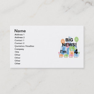 Carte De Visite Big News Circus 4th Birthday T-shirts et cadeaux
