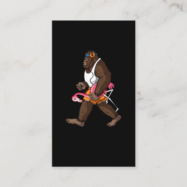Carte De Visite Bigfoot Morning Walk avec Flamant rose (Devant)