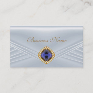 Carte De Visite Bijou élégant bleu argent diamant