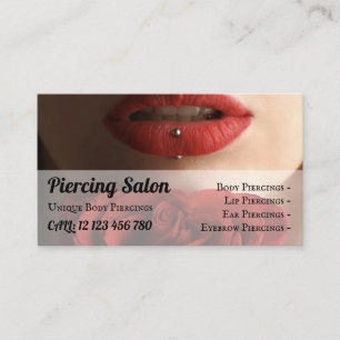 Carte De Visite Bijou élégant en argent sterling Rose piercing pou