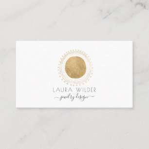 Carte De Visite Bijouterie Designer Gold Abstrait Circle Rays Busi