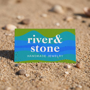 Carte De Visite Bijoux artisanaux modernes Vagues côtières