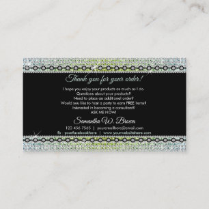 Carte De Visite Bijoux de luxe en diamant vert Bling