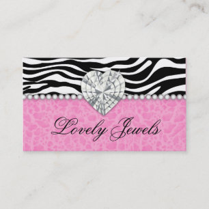 Carte De Visite Bijoux de mode dans Perles léopard Zebra Lace rose