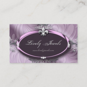 Carte De Visite Bijoux élégante Fleur de lis Mauve violet