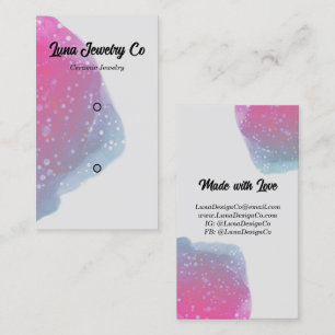 Carte De Visite Bijoux en arc-en-ciel rose peint Deux broches