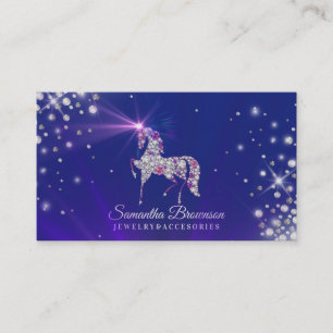 Carte De Visite Bijoux Gems Diamond Purple Navy Unicorne