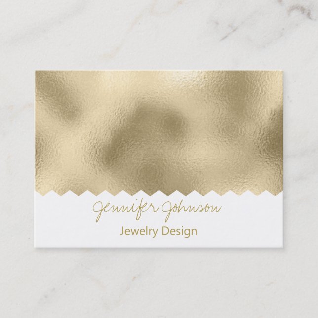 Carte De Visite Bijoux motif Design Gold Foil (Devant)