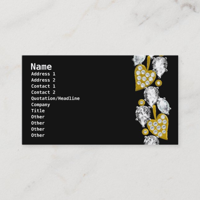 Carte de visite BIJOUX - Noir (Devant)