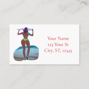 Carte De Visite Bikini Booty Beach Girl Thunder_Cove