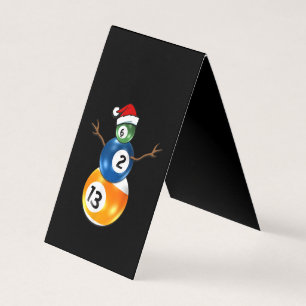 Carte De Visite Billard Snowman de Noël avec billard billard bill