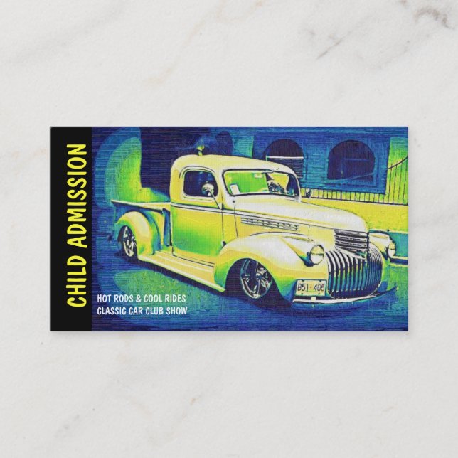 Carte De Visite Billet d'admission pour le salon de l'Auto ou le (Devant)