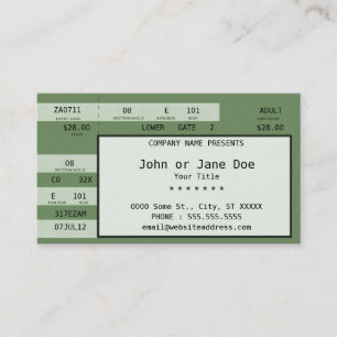 Carte De Visite billet de concert