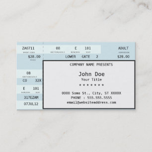 Carte De Visite billet de concert