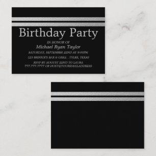 Carte De Visite Billet de fête d'anniversaire Chic Silver Foil Str
