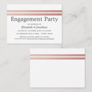 Carte De Visite Billet de la partie d'engagement Gold Foil Stripes