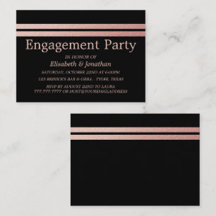 Carte De Visite Billet de la partie d'engagement Gold Foil Stripes