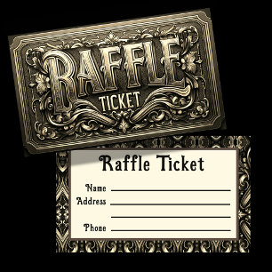 Carte De Visite Billet Gold Raffle