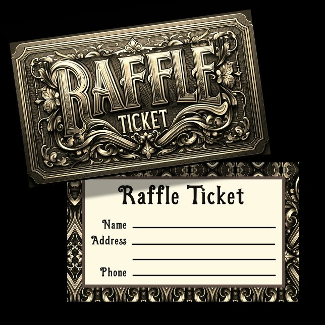 Carte De Visite Billet Gold Raffle (Créateur téléchargé)