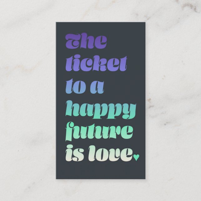 Carte De Visite Billet pour l'amour  (Devant)