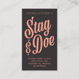 Carte De Visite Billet Scripty Stag & Doe