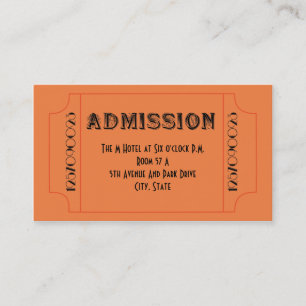 Carte De Visite Billets de la soirée à thème "Speakeasy" des année