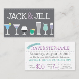 Carte De Visite Billets Jack et Jill - Boissons au bar en gris