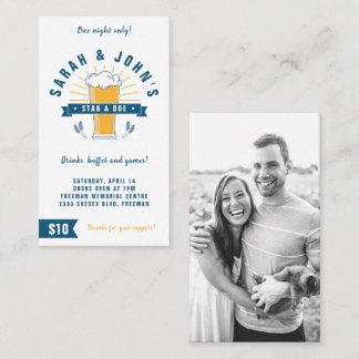 Carte De Visite Billets Stag and Doe - Beer Stein en blanc