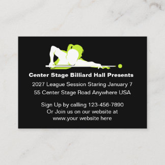 Carte De Visite Billiard Hall Promotional Business Cards
