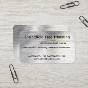 Carte De Visite Birch Bark Rustic Nature Nom personnalisé