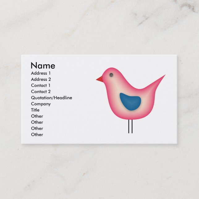 Carte De Visite Birdie (Devant)