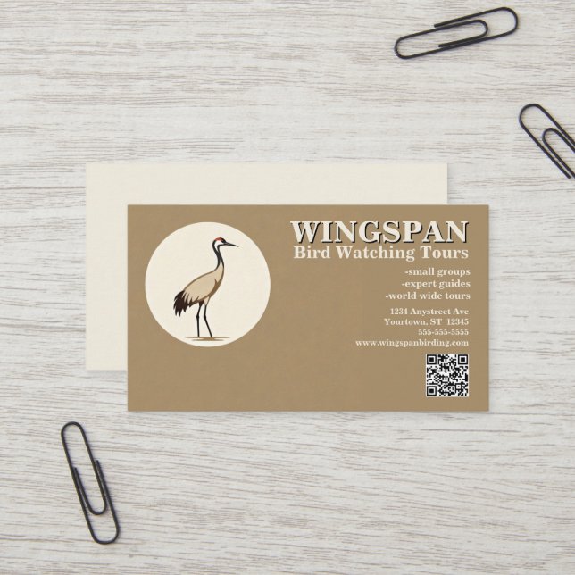 Carte De Visite Birding Birdwatching Wildlife Tours Rehab (Devant/Arrière en situation)