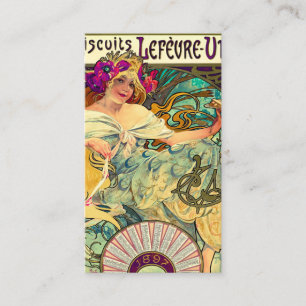 Carte De Visite Biscuits Lefevre-Utile par Alphonse Mucha (1896)