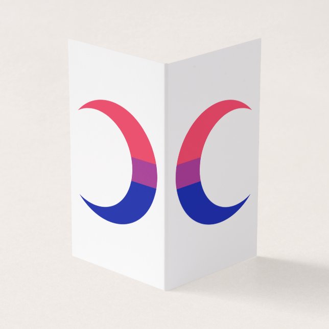 Carte De Visite Bisexual Pride Crescent Moons Greeting Card (Extérieur)