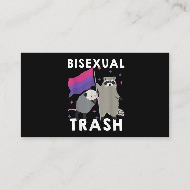 Carte De Visite Bisexual Trash Gay Pride Rainbow LGBT Raccoon (Devant)