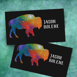Carte De Visite bison audacieux et classe sur coutume noire