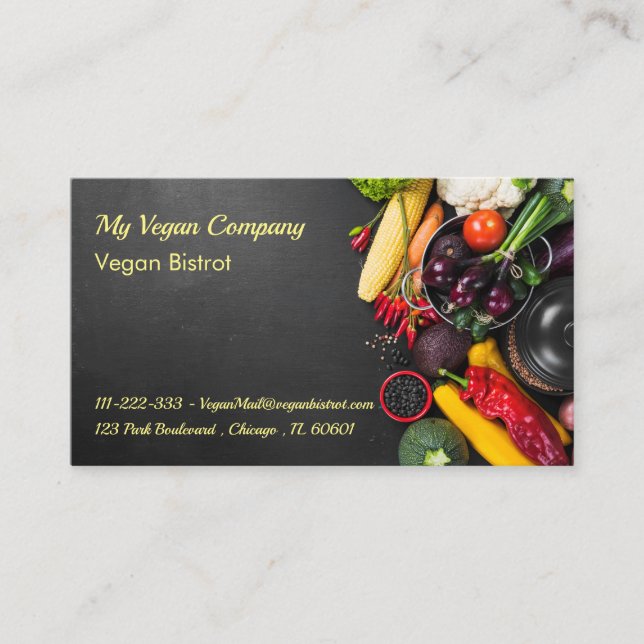 Carte De Visite Bistrot ou restaurant végétarien (Devant)