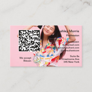 Carte De Visite Bit Me QR Code Nous Acceptons Bitcoin Photo Insert