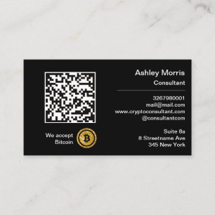 Carte De Visite Bit Me QR Code Nous Acceptons Bitcoins Logo Person