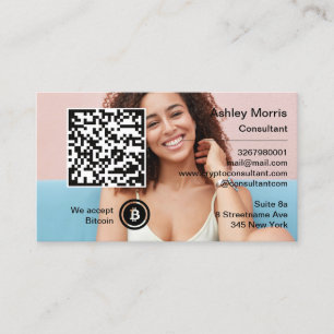 Carte De Visite Bit Me QR Code Nous Acceptons Bitcoins Photo Perso