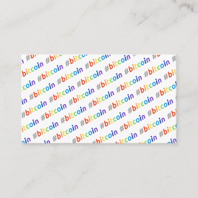 Carte De Visite Bitcoin #BTC Rainbow Design (Devant)