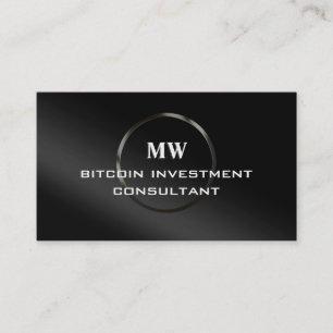 Carte De Visite Bitcoin Investment Consultant, logo argenté
