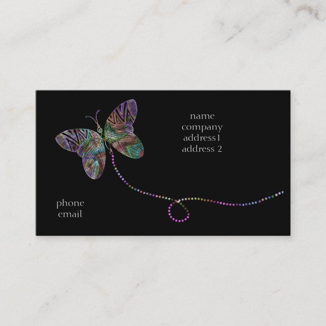 Carte De Visite bizcard de papillon (Devant)