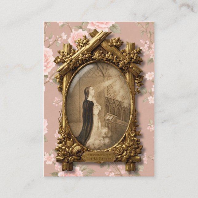 Carte De Visite Bl. Imelda First Holy Communion Remembrance Card (Devant)