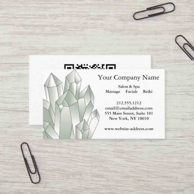 Carte De Visite Black and White Crystals Salon Spa  (Devant/Arrière en situation)