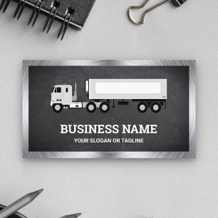 Carte De Visite Black Chalkboard Logistique Transport Truck Traile