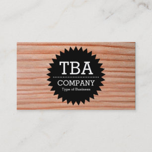 Carte De Visite Black Circle Star v2 - Wood 01